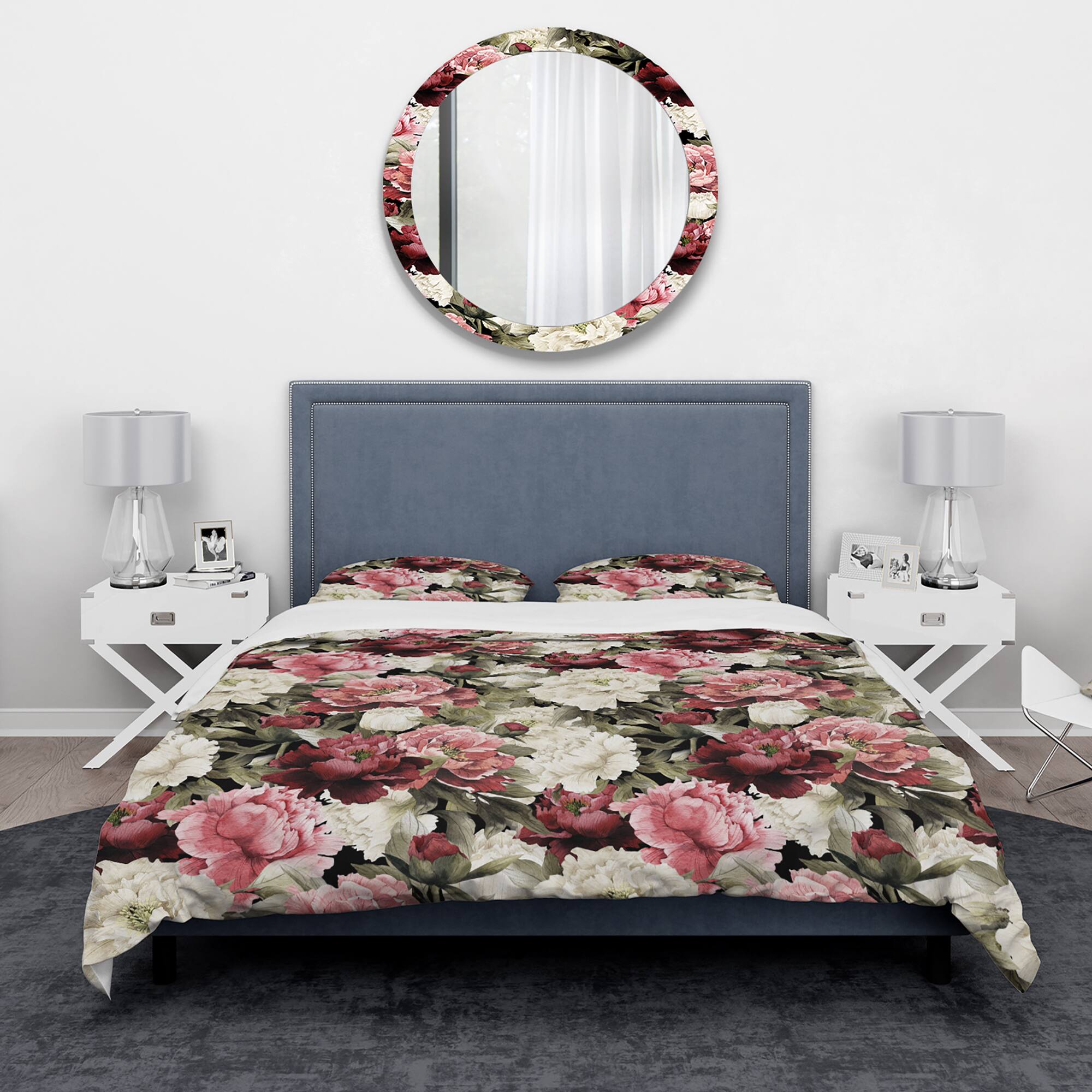 Designart 'Floral Pattern with Peonies' Bohemian & Eclectic Bedding Set